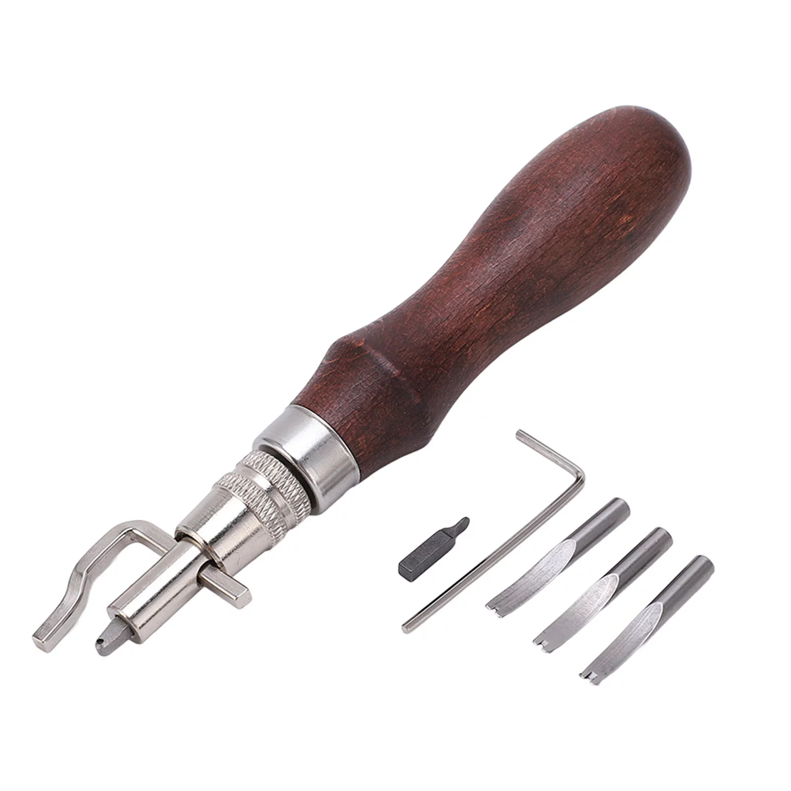 Leather Groover Leather Beveler, 7 in 1 Leather Leather Working Tools Multipurpose Wood Metal Labor Saving Strong Fixation Leather Beveler for DIY Leathercraft