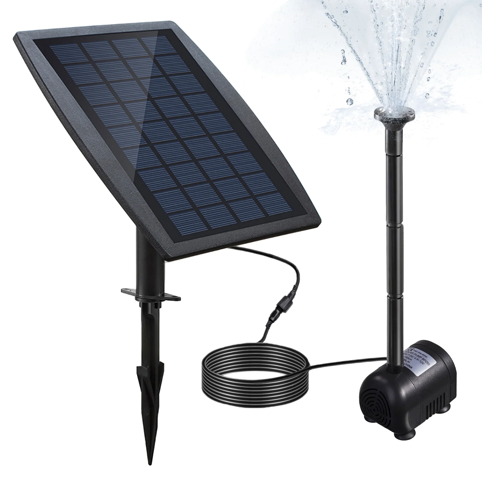 Dcenta Aibecy Solar  Panel Fountain, Pluggable Decorative Fountain 9V 2.5W Pump Enjoy  Beauty of a Solar-Powered Fountain!