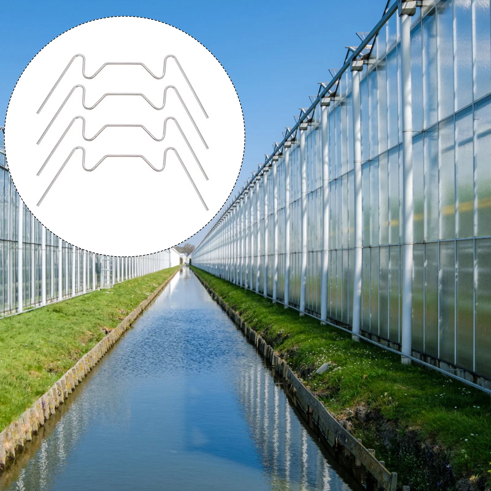 25pcs Stainless Steel Greenhouse W Glass Clamps Metal W Wire Glass Clips