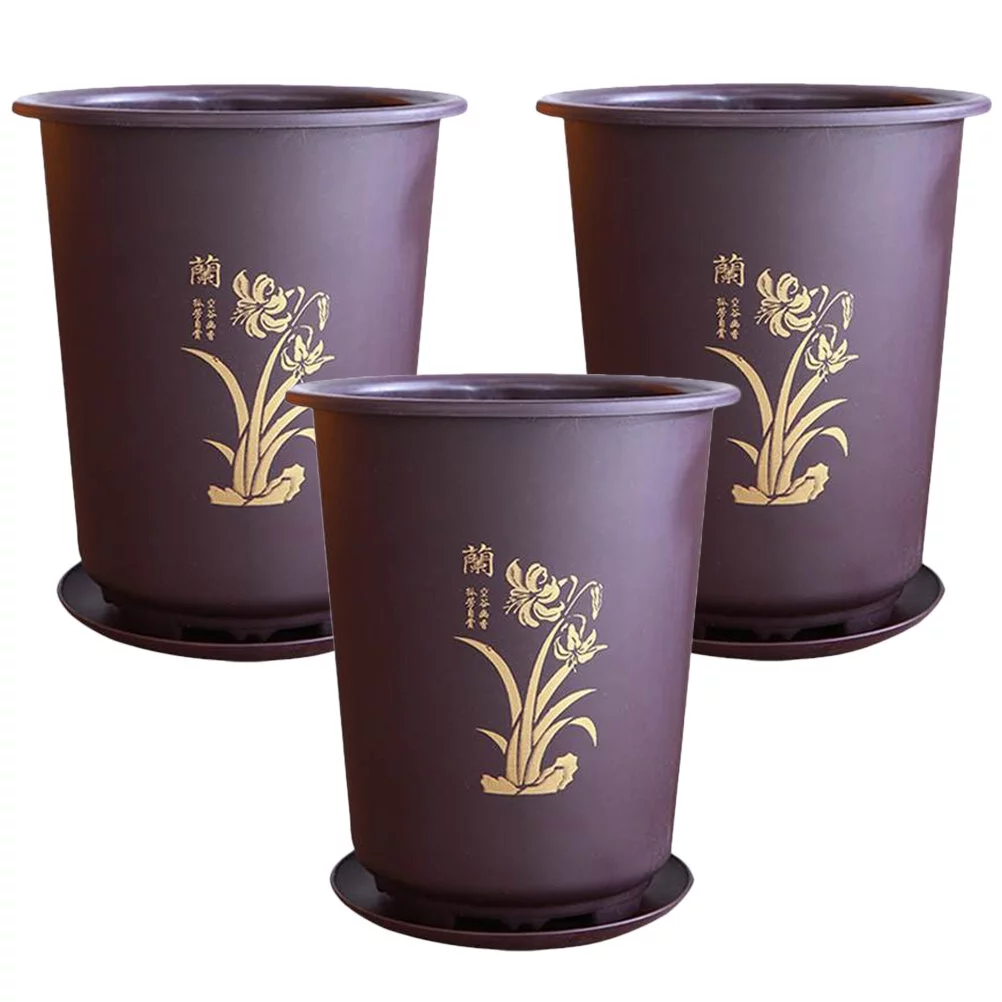 Guichaokj 3 sets of Orchid Planting Pot Nursery Planter Pot Household Flower Pots Plant Pots