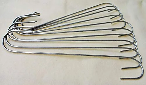 Lot of 10 Galvanized Steel Plant Hanger Extender S Hooks 12 Inches Long, 10 Gauge Steel