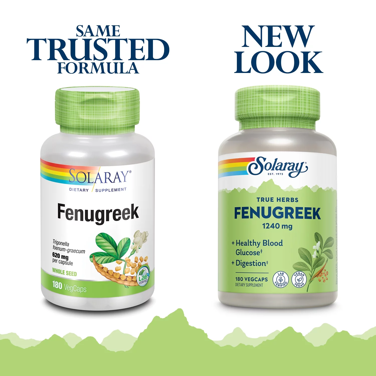 Solaray Fenugreek Seed 1240 mg | Healthy Digestion & Stomach Comfort, Blood Sugar & Lactation Support | 180ct, 90 Serv.