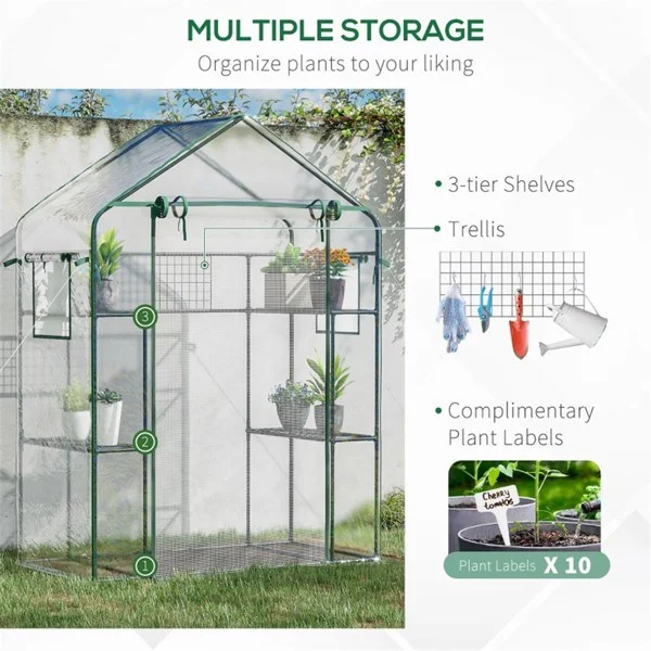 Vertical Mini Greenhouse with Trellis and Vented Windows - Stylishly Grow Your Garden