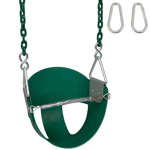 Highback Half Bucket with 5.5 Ft. Coated Chains (Red)