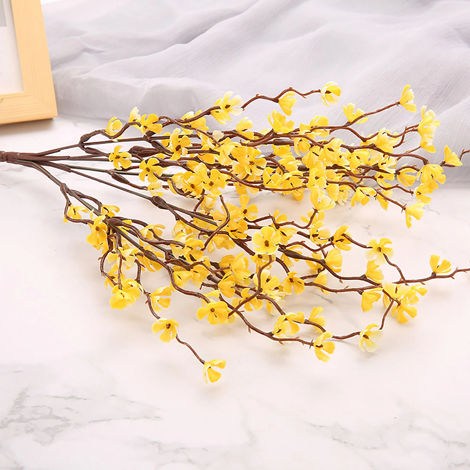 LKWLPD Fake Outdoor Plant 1pc Artificial Flowers Outdoor Plants Plastic Flower In Bulk for Hanging Planters Outside Porch Vase Home Window Decoration Home Decor Summer Decor Yellow