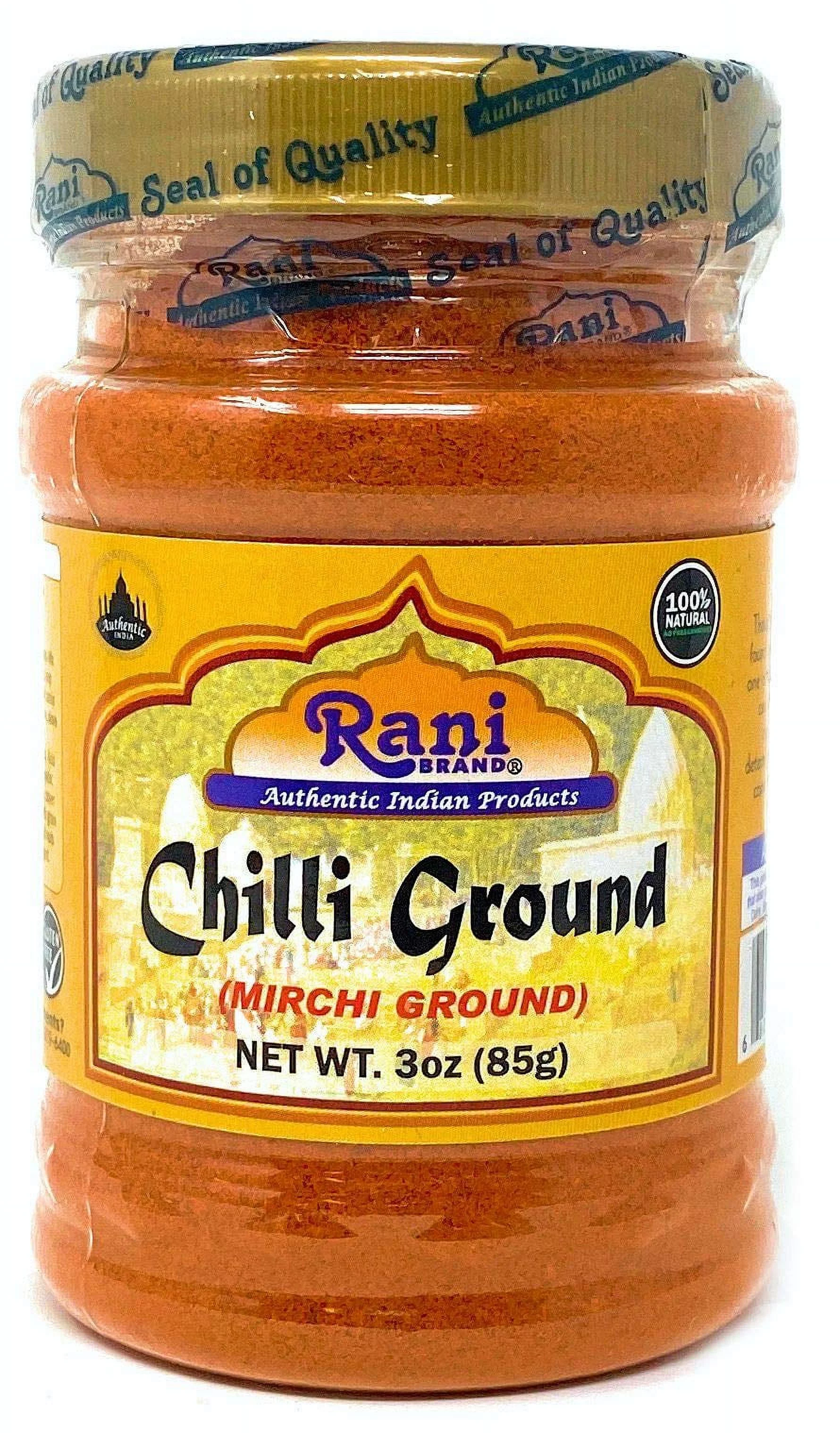 Rani Chilli Powder (Mirchi) Ground Indian Spice 3oz (85g) PET Jar ~ All Natural | Salt-Free | Vegan | No Colors | Gluten Friendly | NON-GMO | Indian Origin