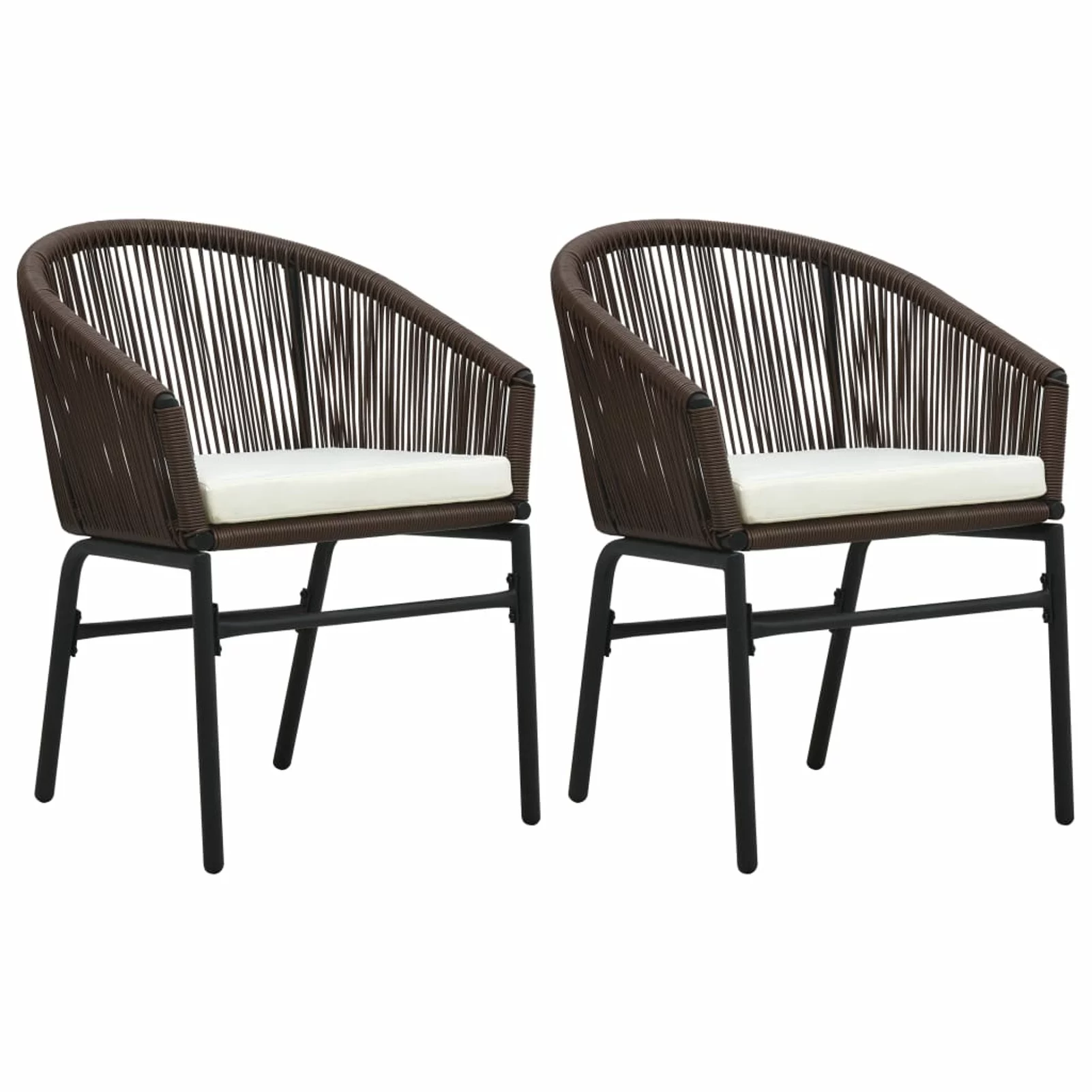 Carevas Patio Chairs 2 pcs Brown PE Rattan