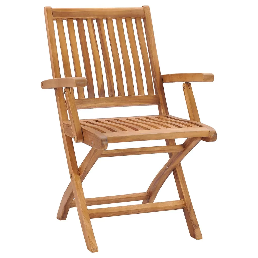 moobody Folding Patio Chairs with Cushions 4 pcs Solid Teak Wood