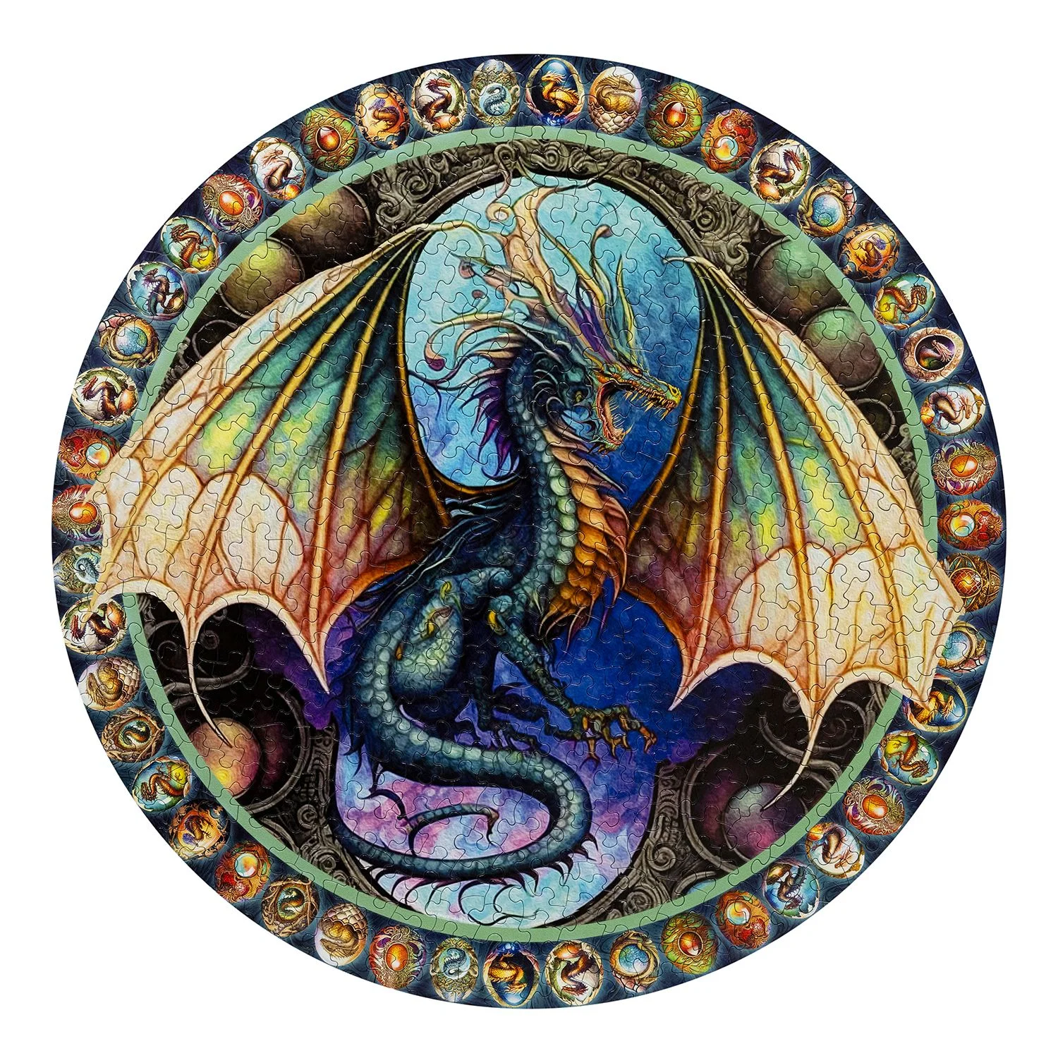 Springbok's Dragon Heart 500 Piece Round Jigsaw Puzzle - Made in USA - Unique Cut Pieces