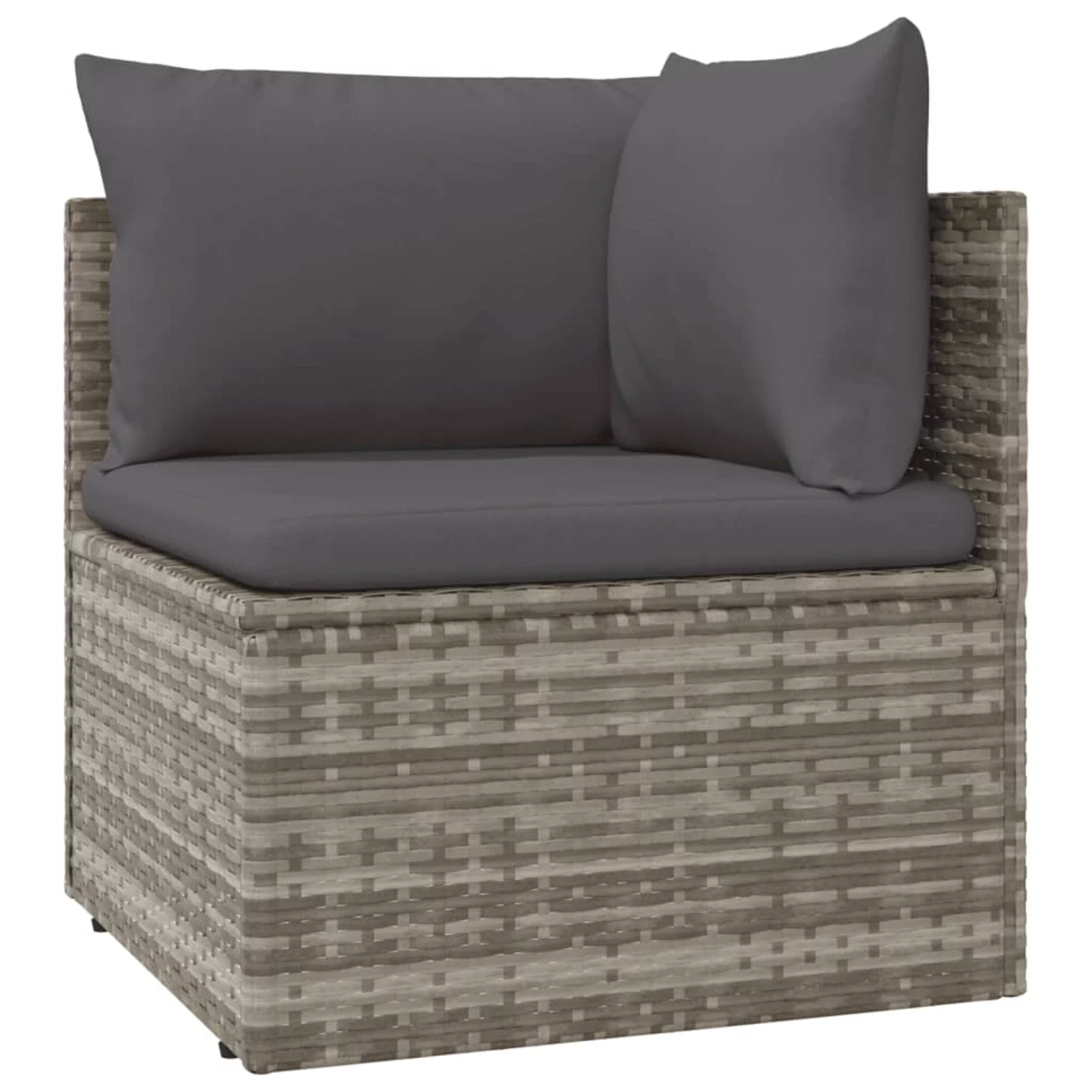 Aibecy 6 Piece Patio Set with Cushions Gray Poly Rattan