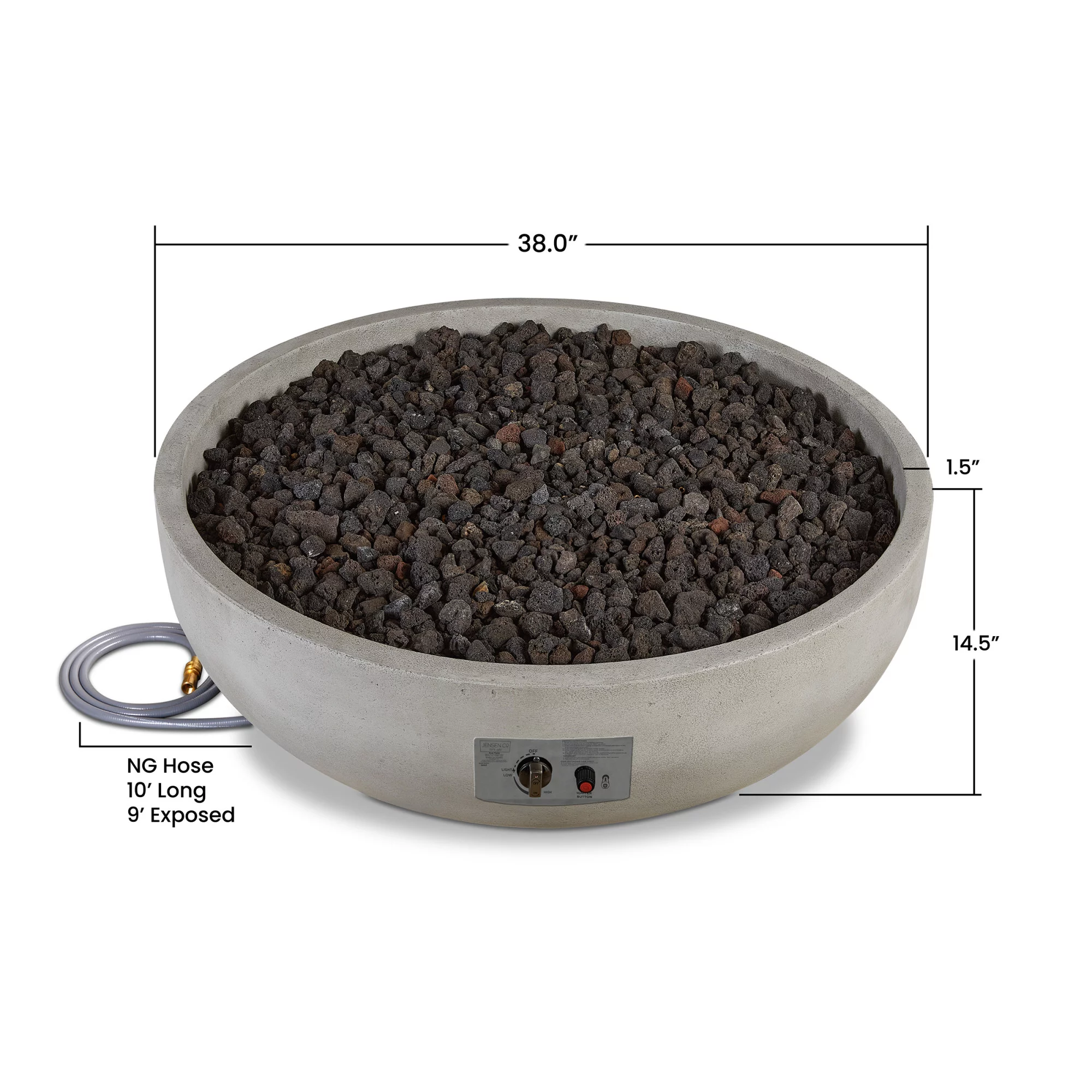 Real Flame 300Lp Willows 38 In. Wide 120,000 BTU Liquid Propane Fire Pit - Fog