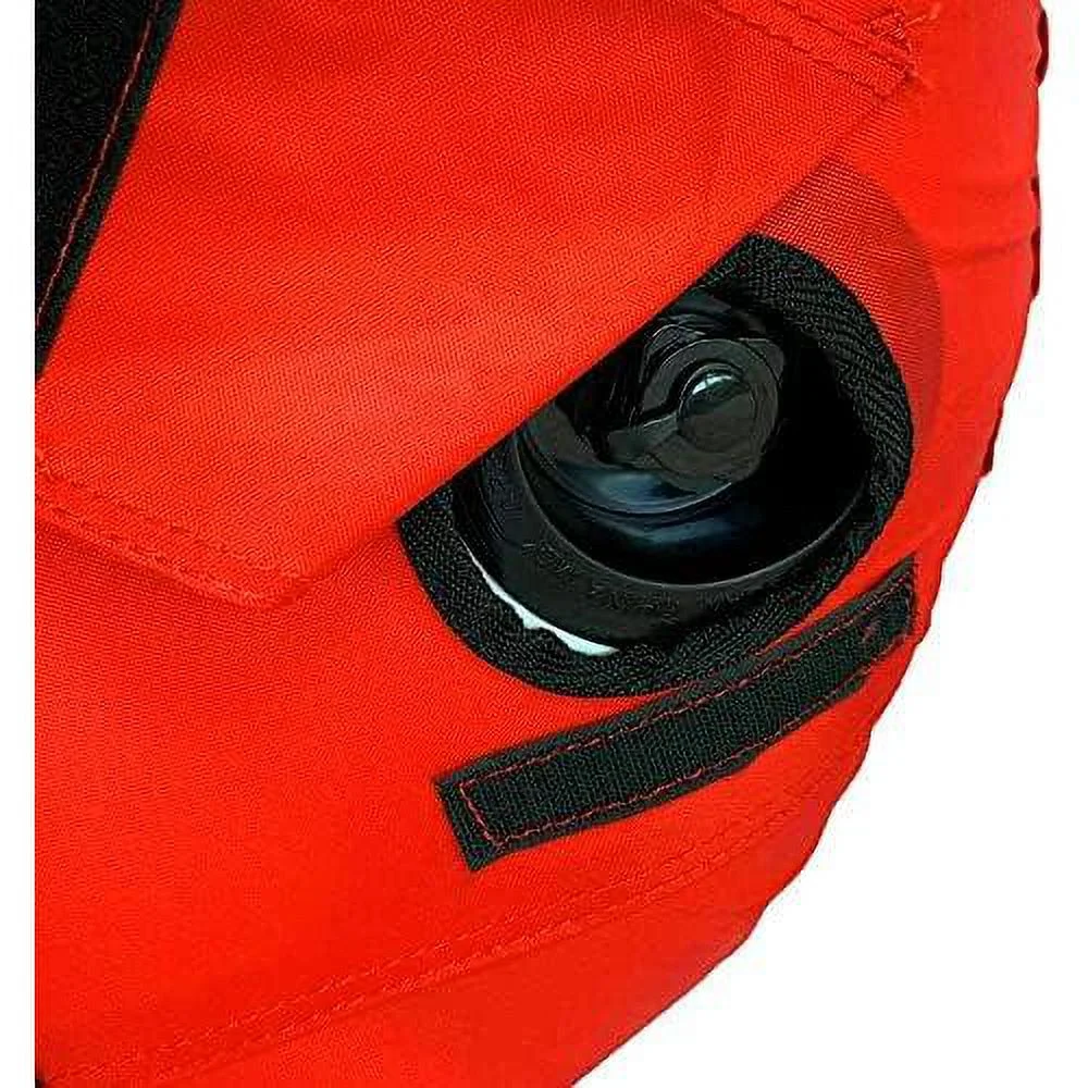 ripper 2 nylon inflatable towable float with foam handles, neoprene knuckle guards and quick connect tow points, red