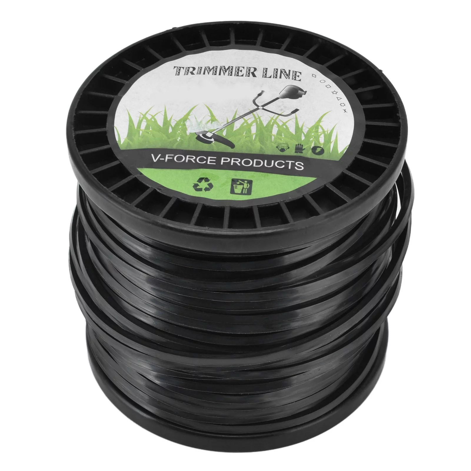 Uadme Round String Trimmer Line for 3.3mm Black High Cutting Efficiency Trimmer Line for Most Lawn Mowers Farm Professional Nylon(50m)