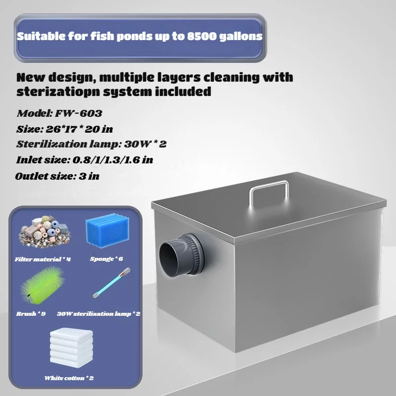 Uv Disinfection Pond System Koi Pressurized Biofilter