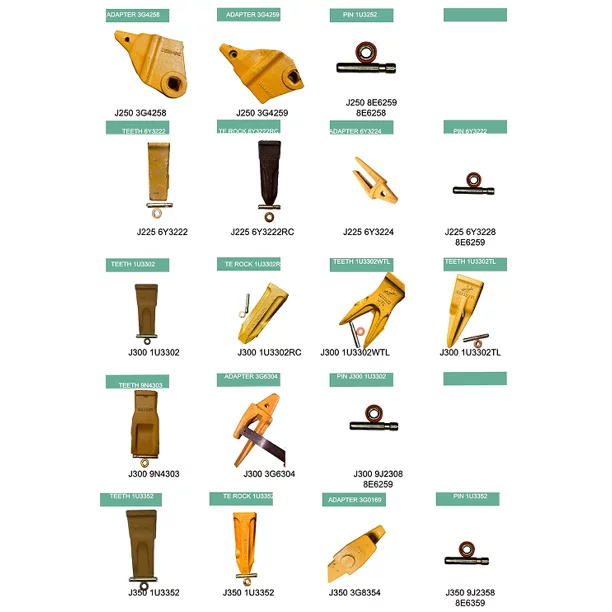 10 PK 6Y3222RC J225 ROCK Bucket Digging Teeth w/Pins 6UY3228 & Retainer 8E6259