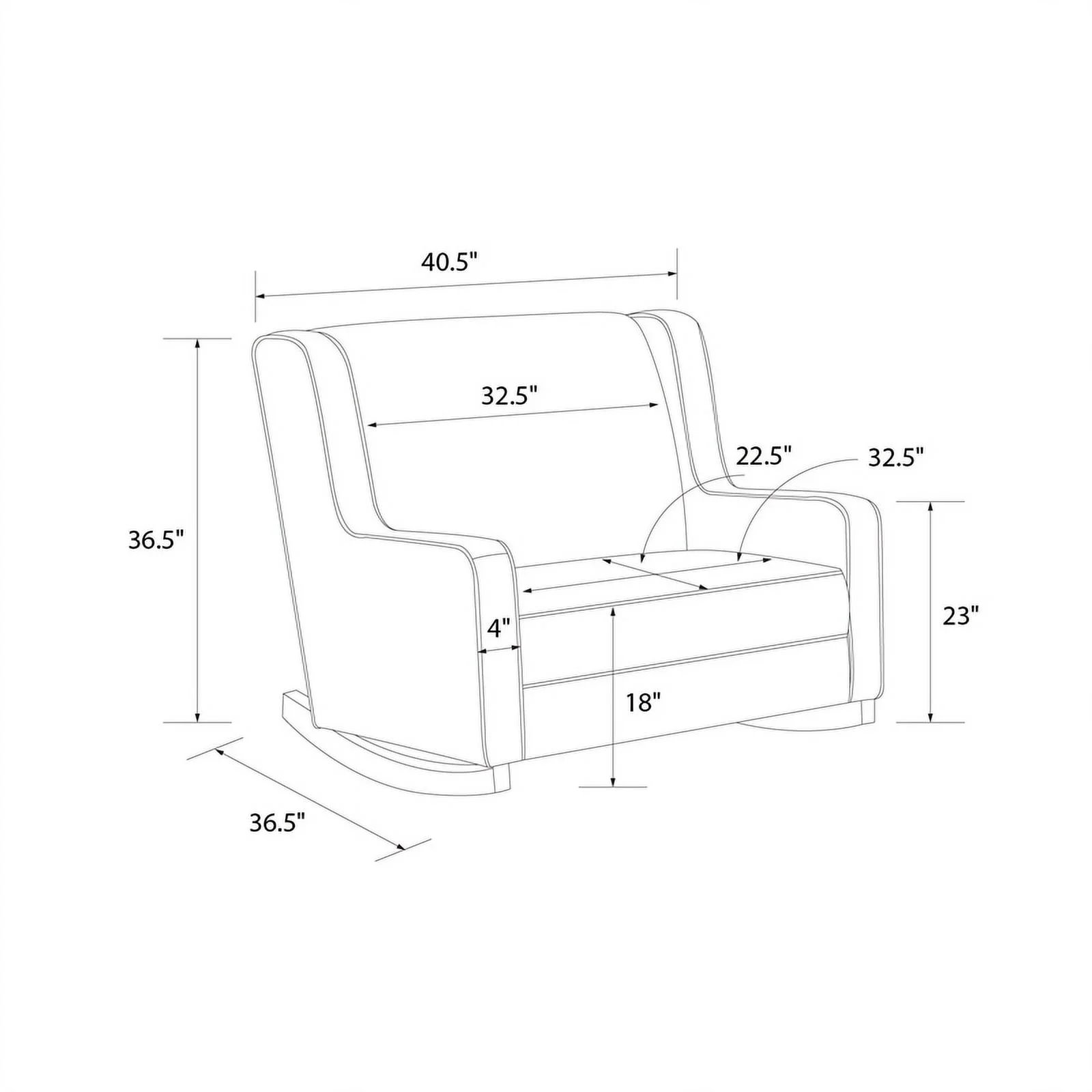 Pemberly Row Upholstered Double Rocker Chair in Green Velvet