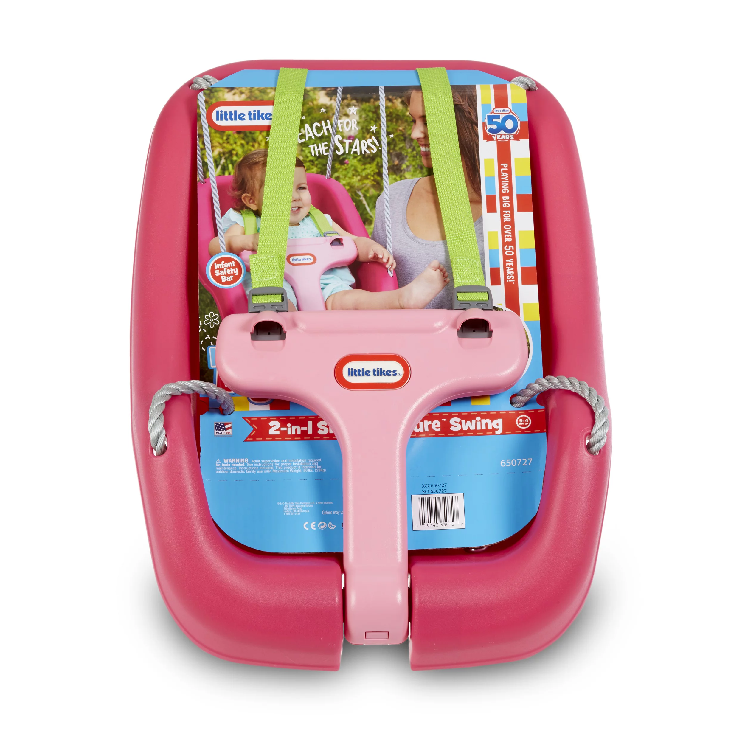 Little Tikes 2-in-1 Snug ’n Secure Swing - Magenta Frustration Free Packaging