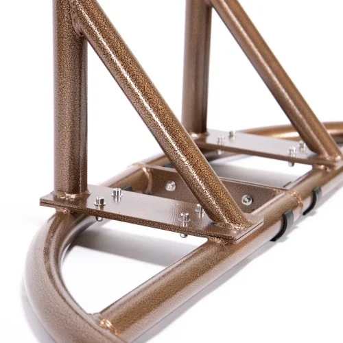 Buumin Brown Wicker Hanging Double-Seat Swing Chair with Stand w/Beige Cushion