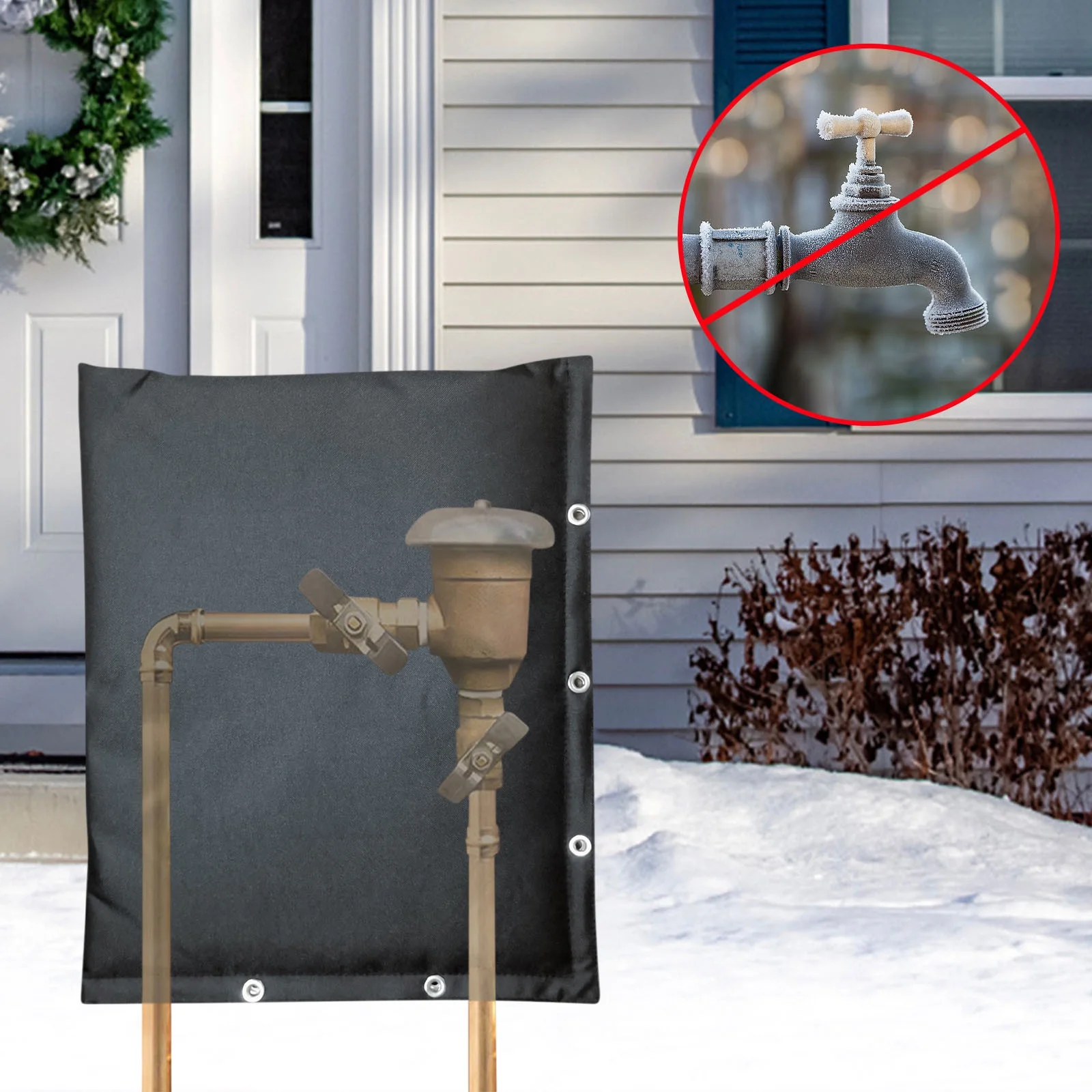 Summer Savings Kcavykas Backflow Preventer Insulated Cover 5F Thick 6 Layer Fabric Pipe Insulation Cover Coated Winter Protection for Water Well Pump Covers and Sprinkler