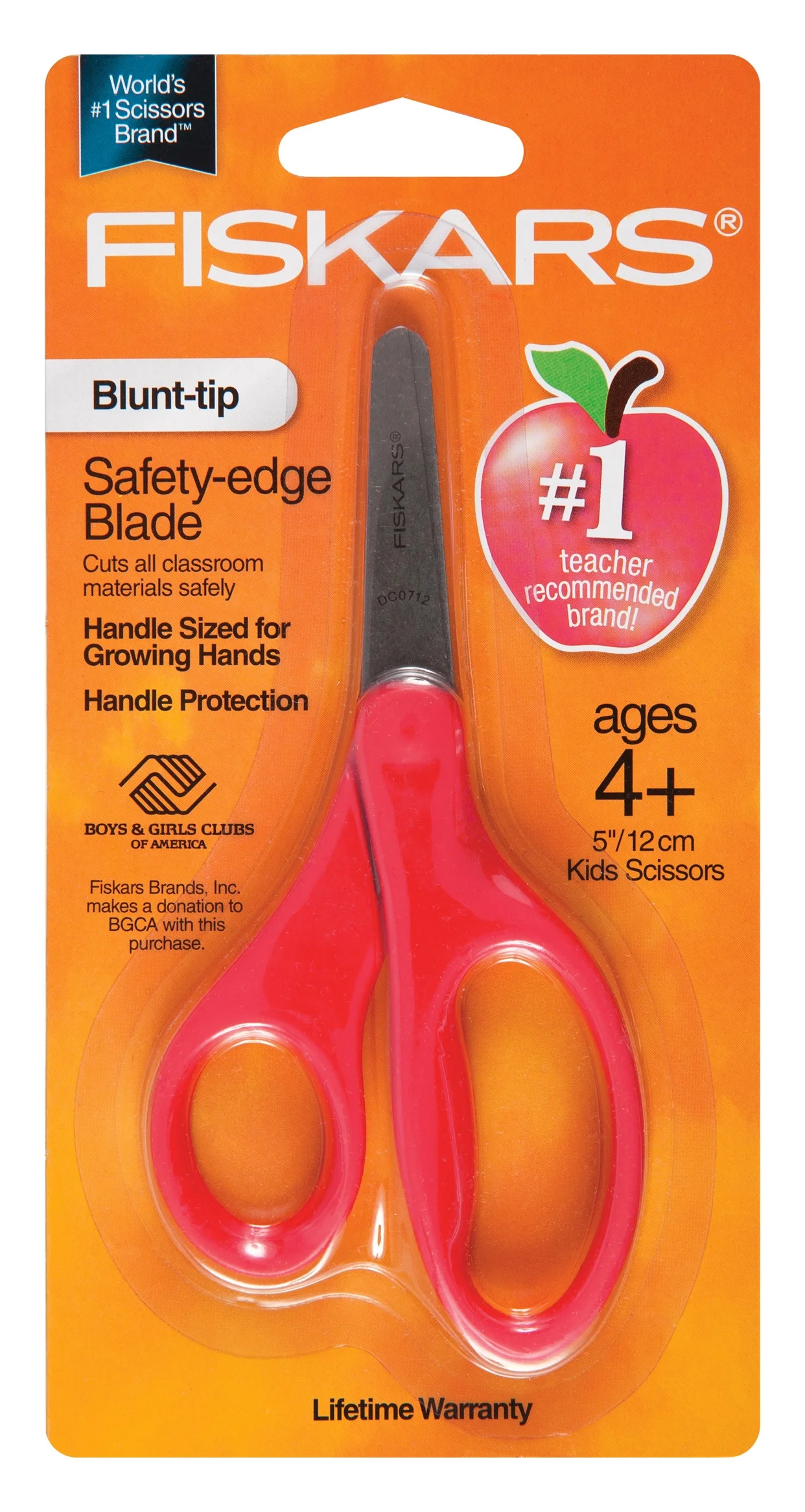 Fiskars 5 Inch Kids Scissors Blunt-tip, Red