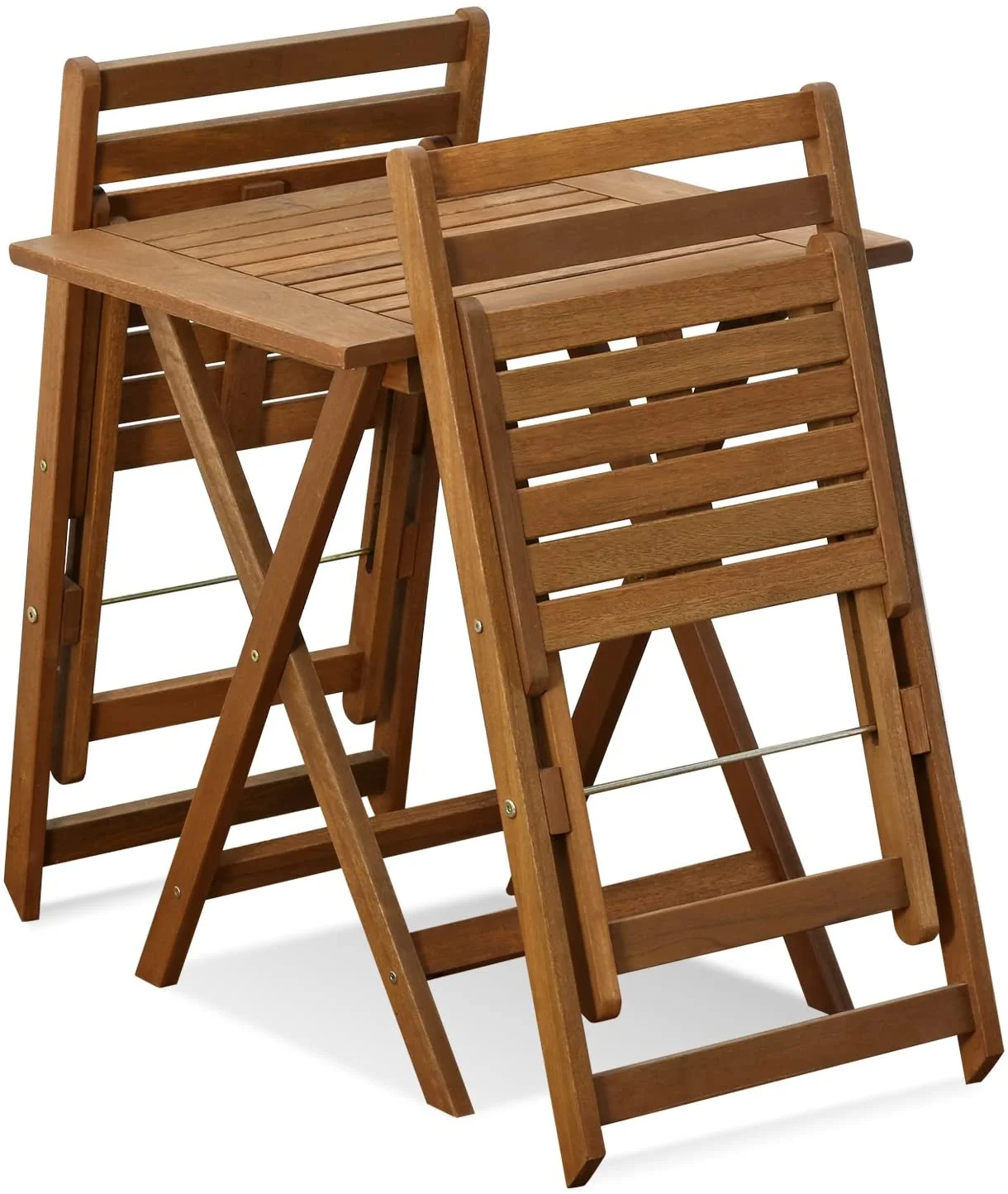 Tioman Outdoor Hardwood 3 Piece Bistro Set in Teak Oil
