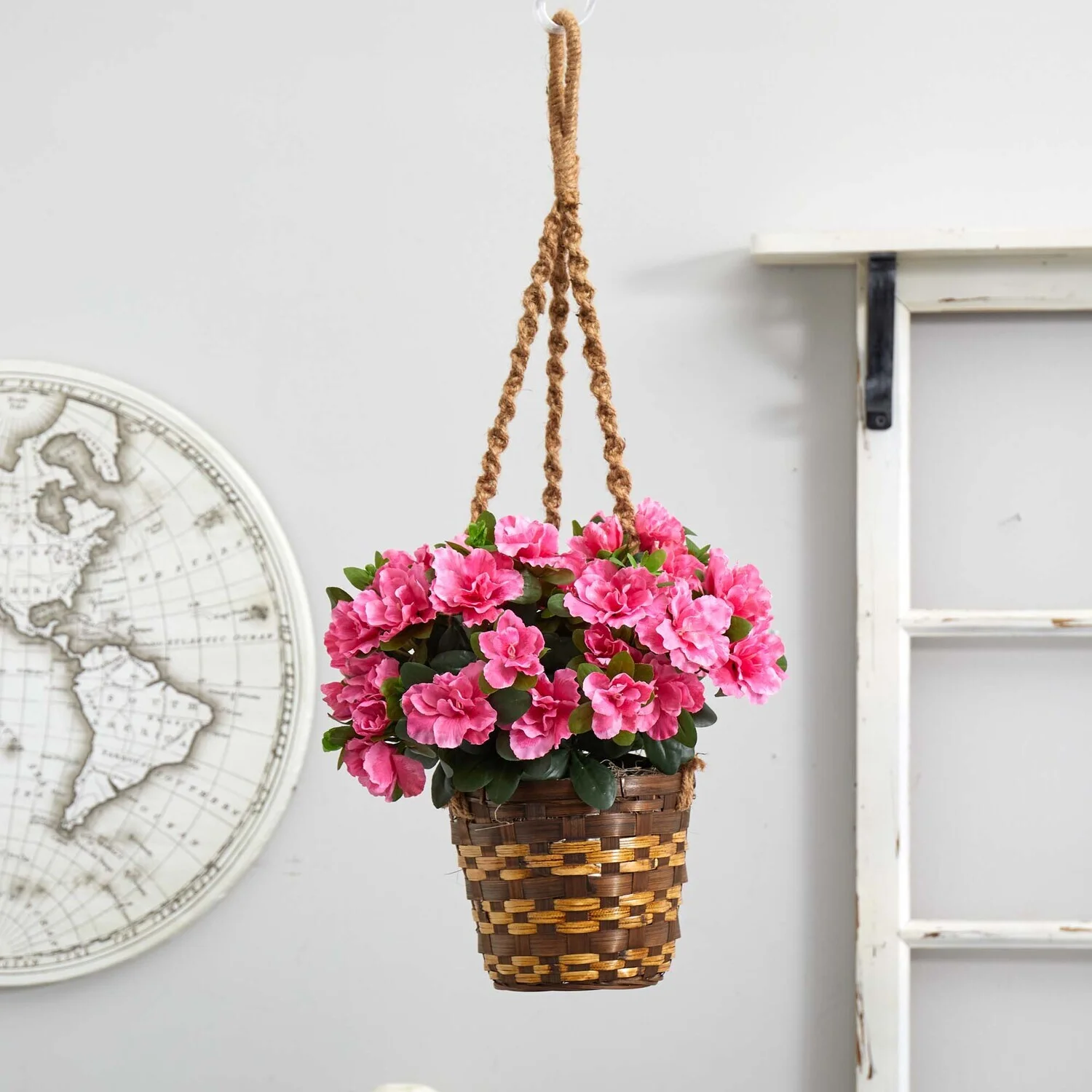 HomeStock Modern Minimalism Flowering Silk Hanging Basket