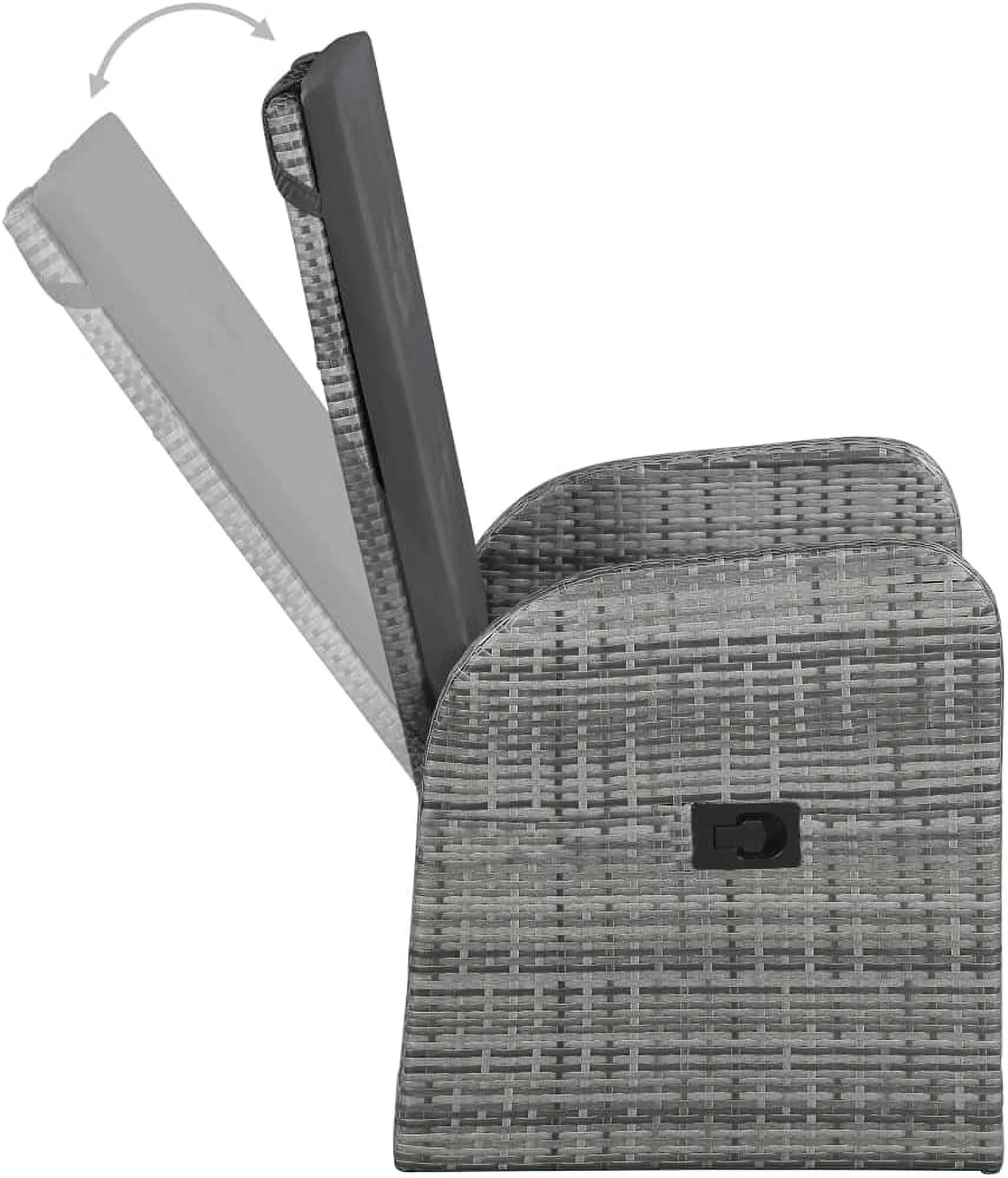 5 Piece Patio Dining Set Gray  with 1 x Table 4 x Chair 4 x Seat Cushion 4 x Back Cushion