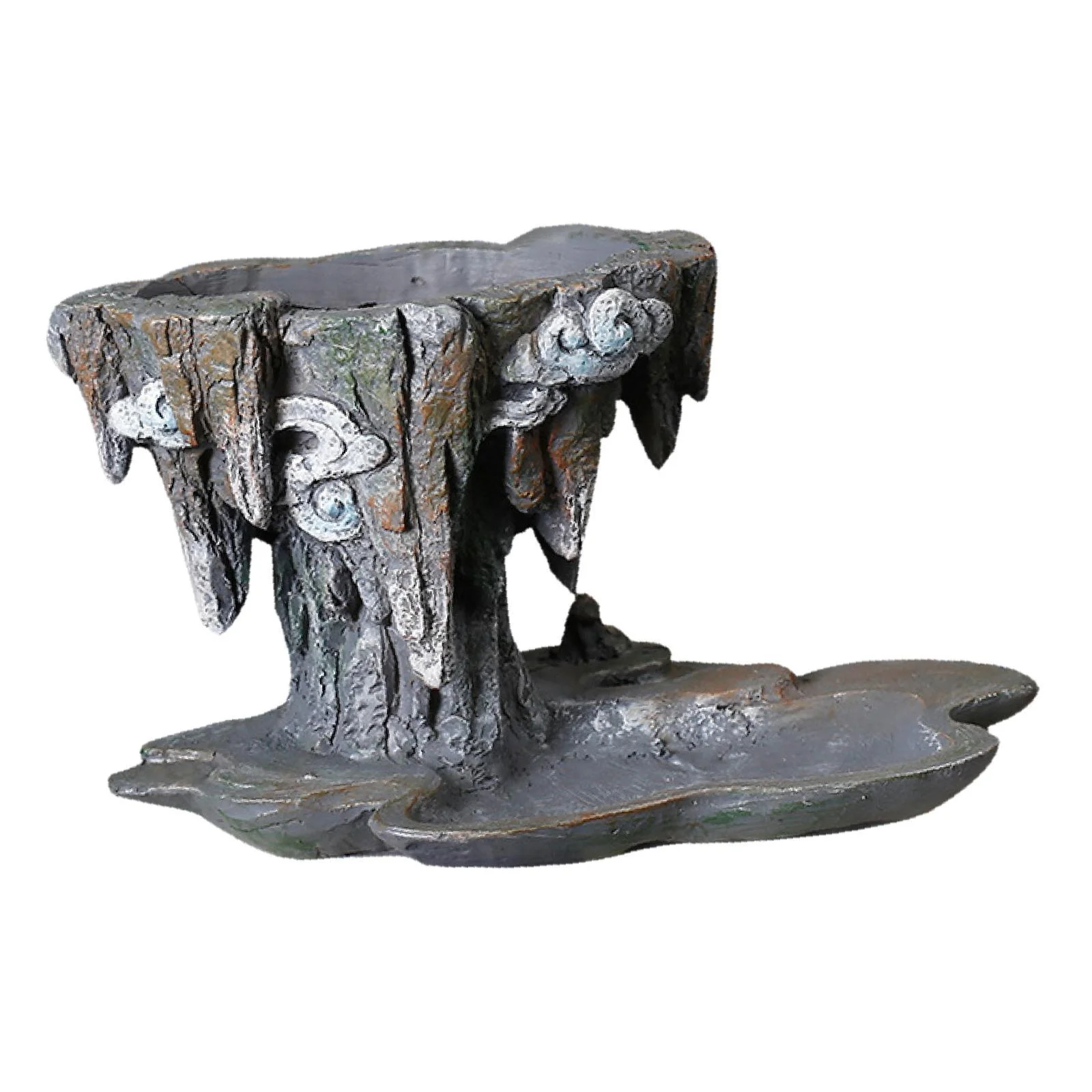 koolsoo Chinese Planter Flower Plant Pot 23.5x13.3x13.7cm Balcony Decoration Table Ornament for Dining Table Multipurpose Grey