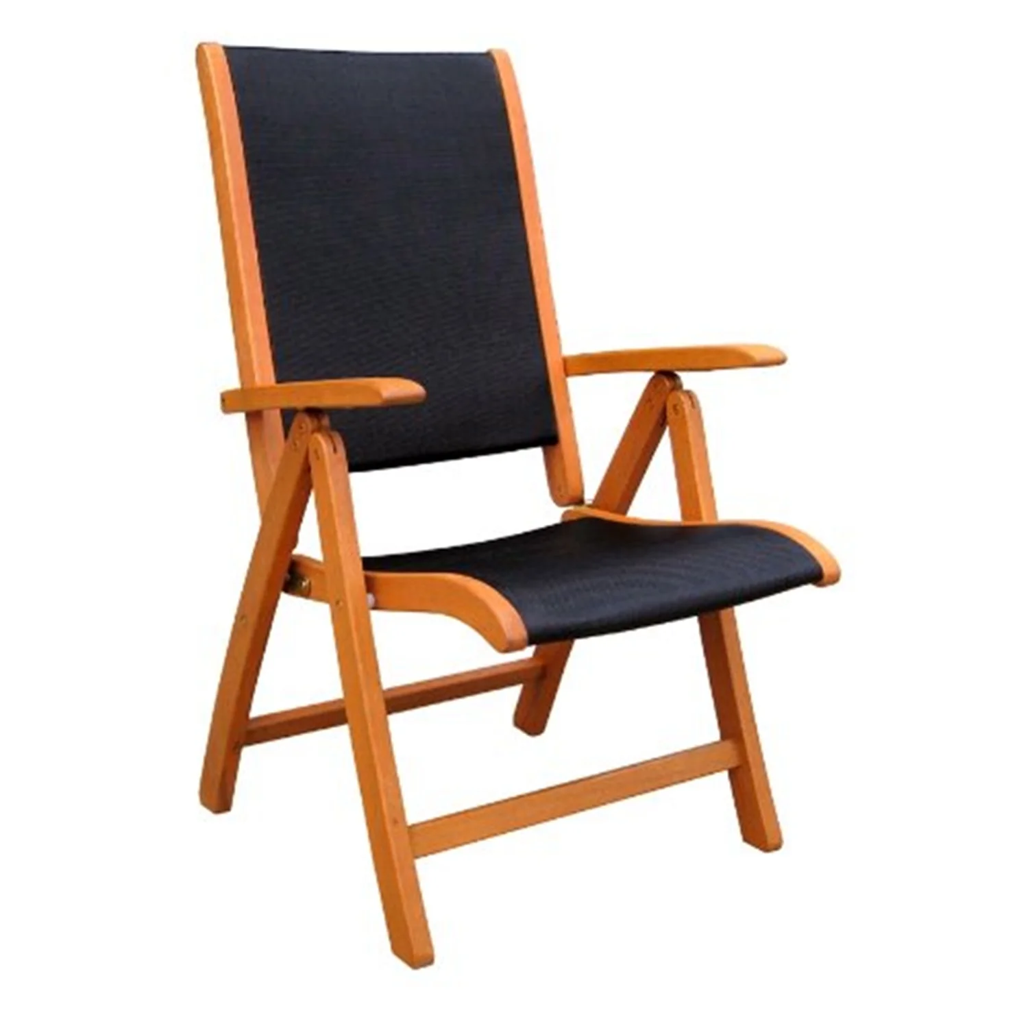 Maykoosh French Flair Outdoor Wood 5-Position Folding Chair