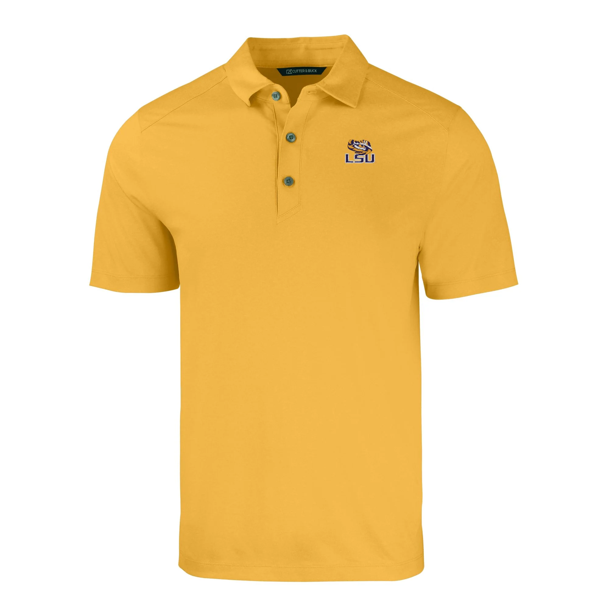 Men's Cutter & Buck Gold LSU Tigers Forge Eco Stretch Recycled Polo