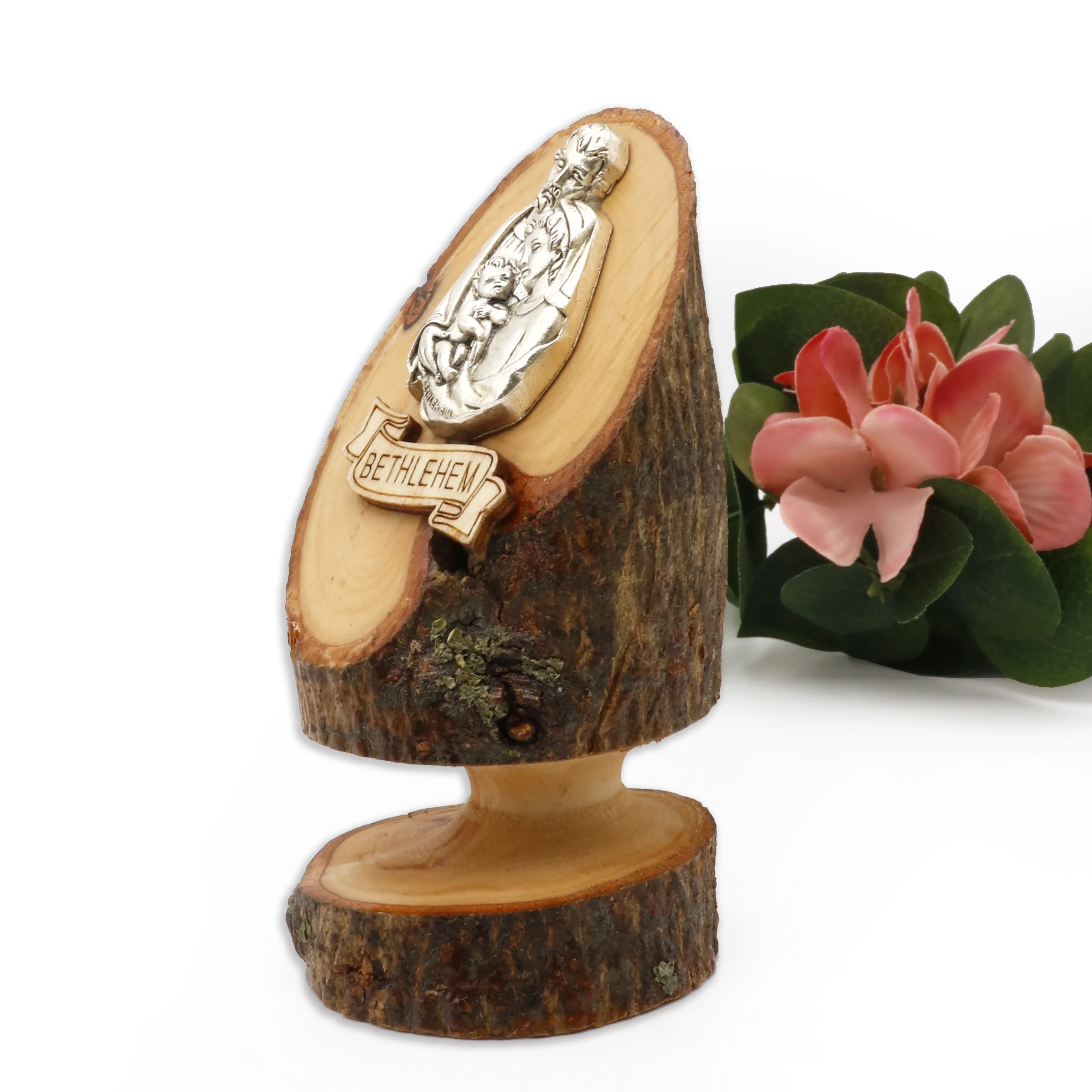 Nativity Scene Carved On A Slice Of An Olive Tree Branch | Small Holy Nativity Set | Best Christmas Gift