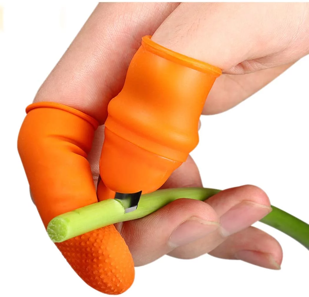 Fruit and Vegetable Picking Potted Plants Trim,Silicone Thumb Knife Set,Picking Portable Knife Garden Tools (2PCS)