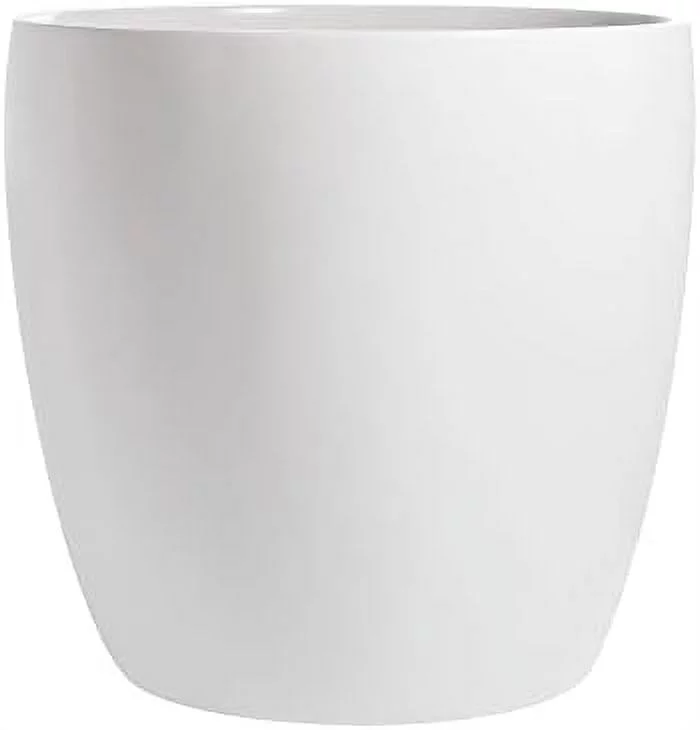 napa round cylinder fiberglass planter, white, 22 inch