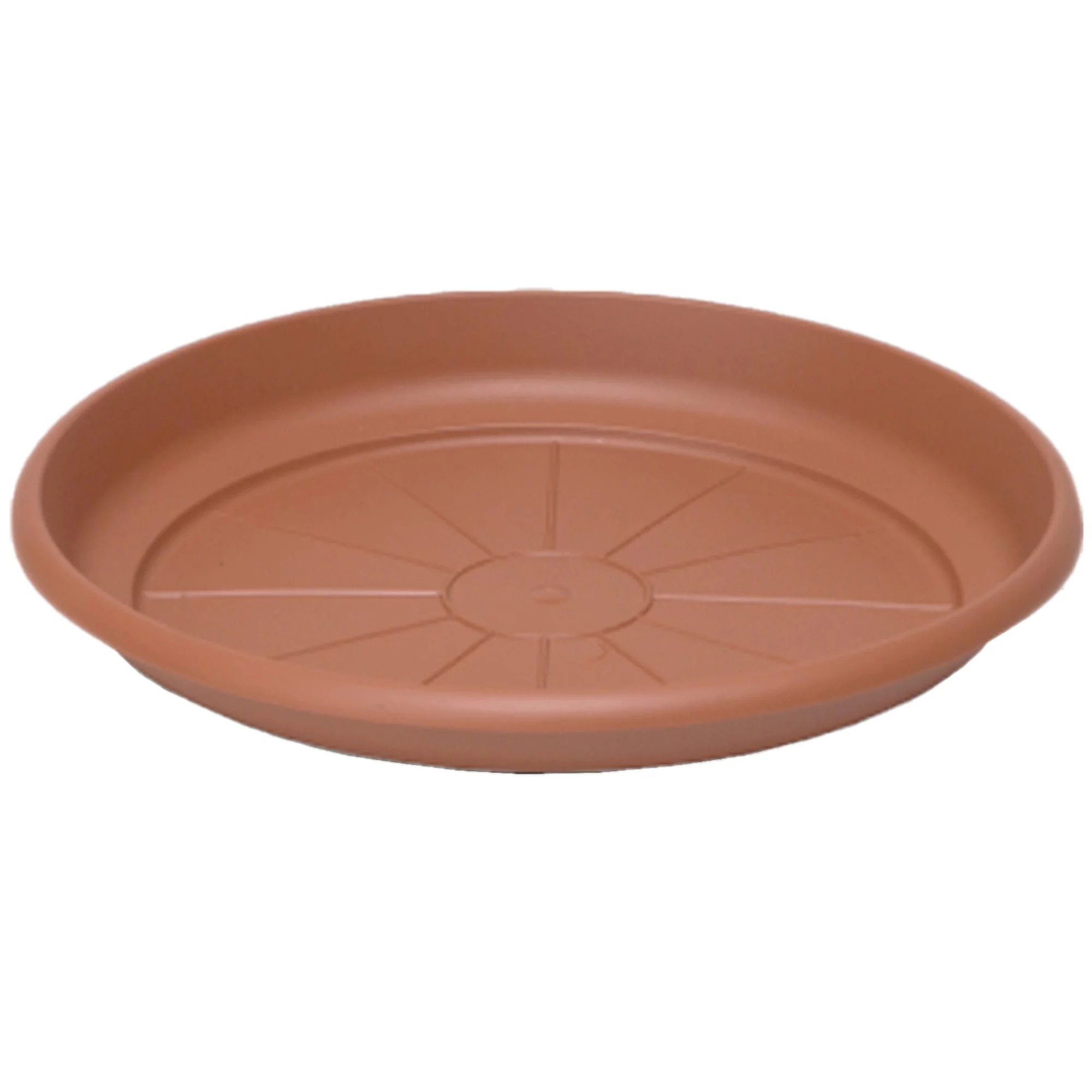 Crescent Garden In/Outdoor Emma Round Plastic Flower Pot Terracotta Colored Saucer, 9.5 Inches