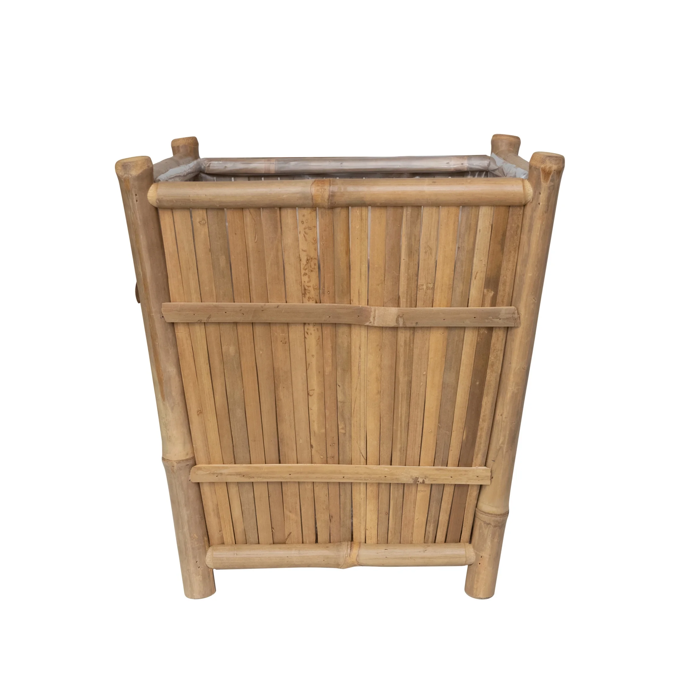 Creative Co-Op Creative Co-Op Handmade Bamboo Footed Planter with Plastic Liner, Natural
