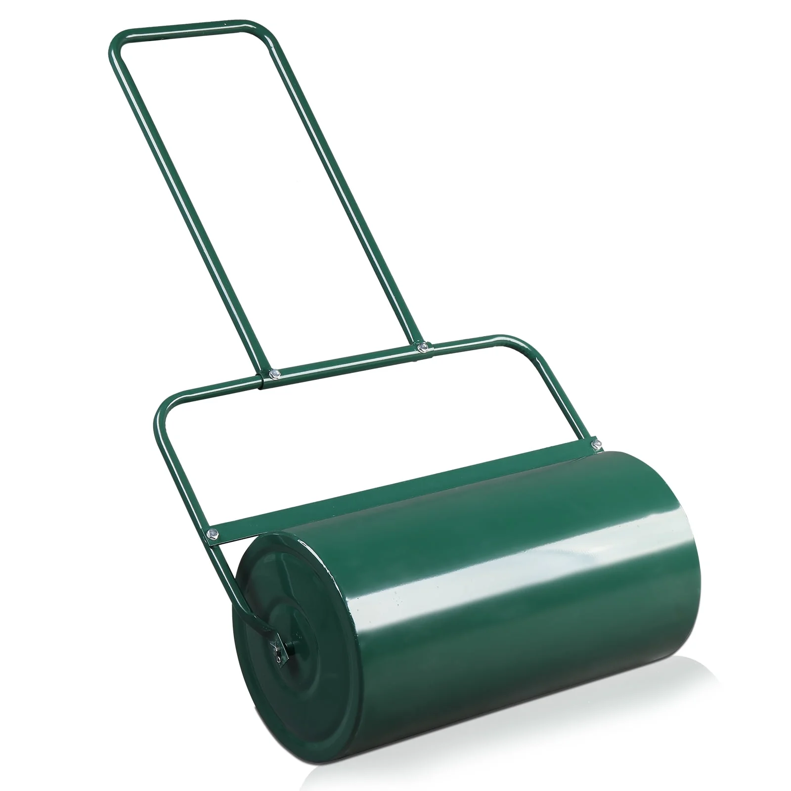 24in Garden Roller Lawn Steel Water Filled Push for Garden, Yard Green