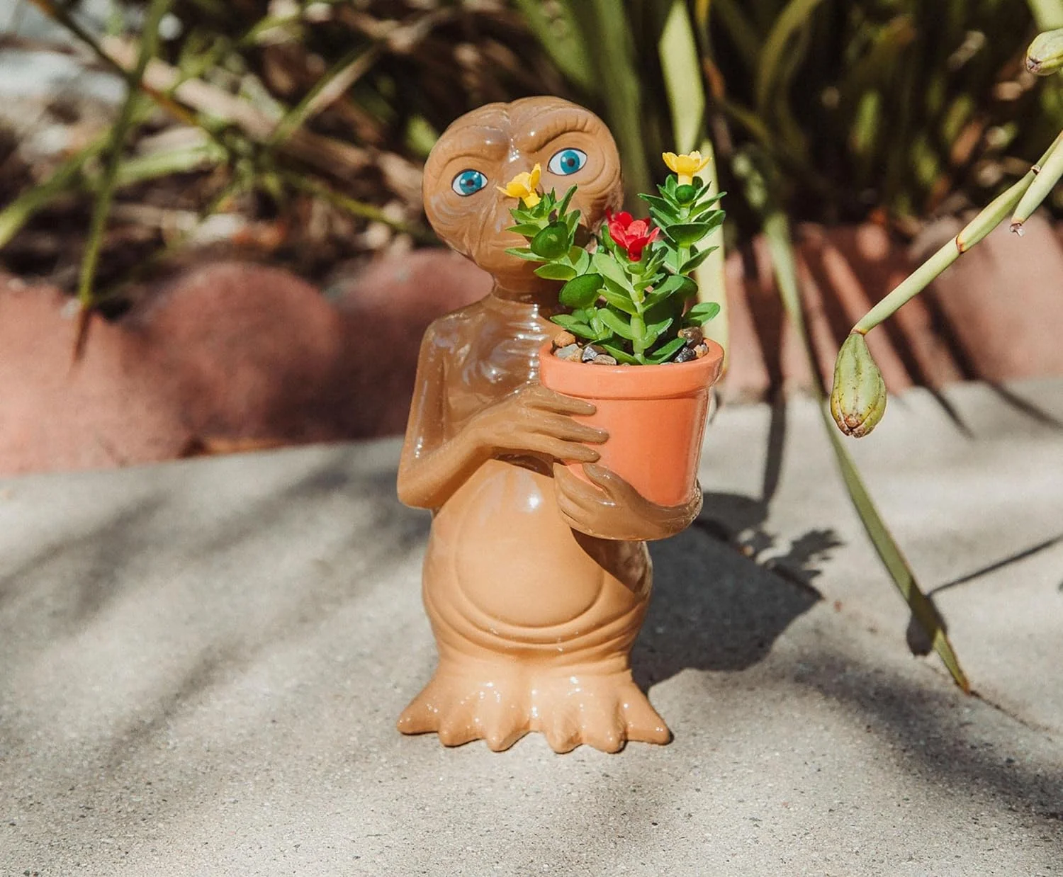 The Extra-Terrestrial 7-Inch Ceramic Planter With Artificial Succulent