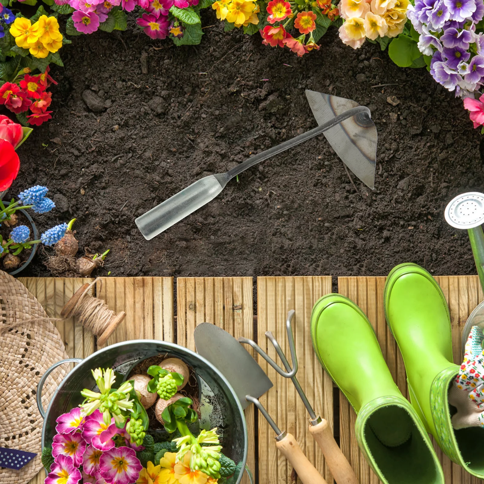 Etereauty Hoe Garden Tool Weeding Hand Weeds Gardening Digging Handheld Depot Home Weeder Held Handled Long Shovel Planting