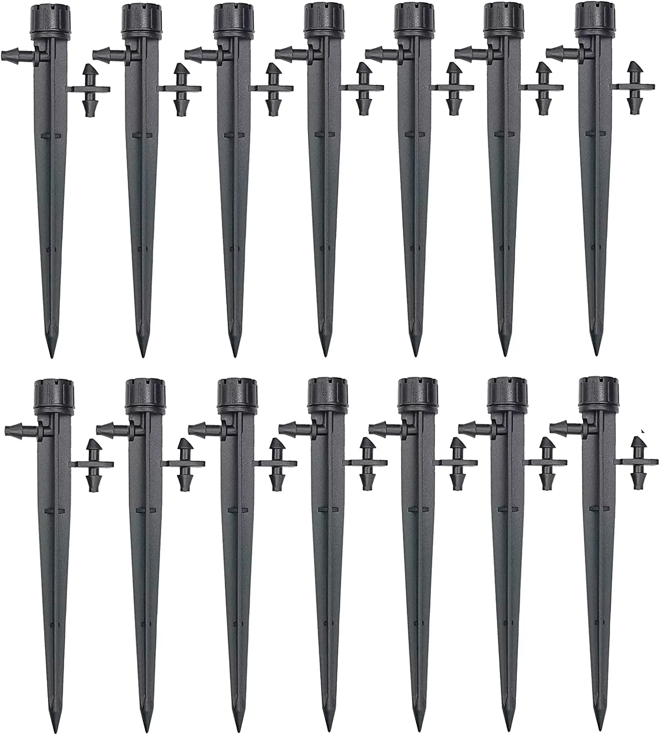 50 Pcs 360 Degree Adjustable Wate Flow Irrigation Drippers on Stake Em.