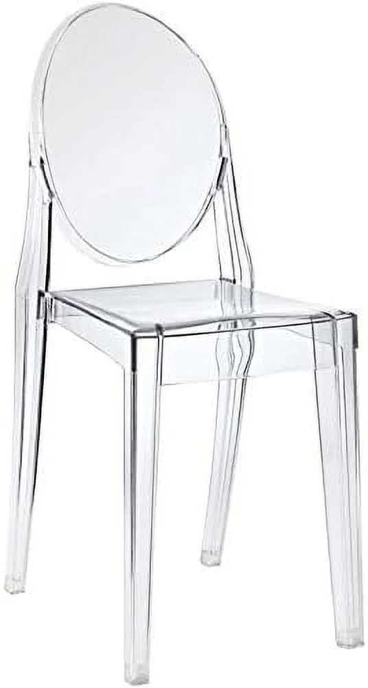 xrboomlife Modern Acrylic Design Dining Chair in Clear - Fully Assembled  Indoor/Outdoor Use