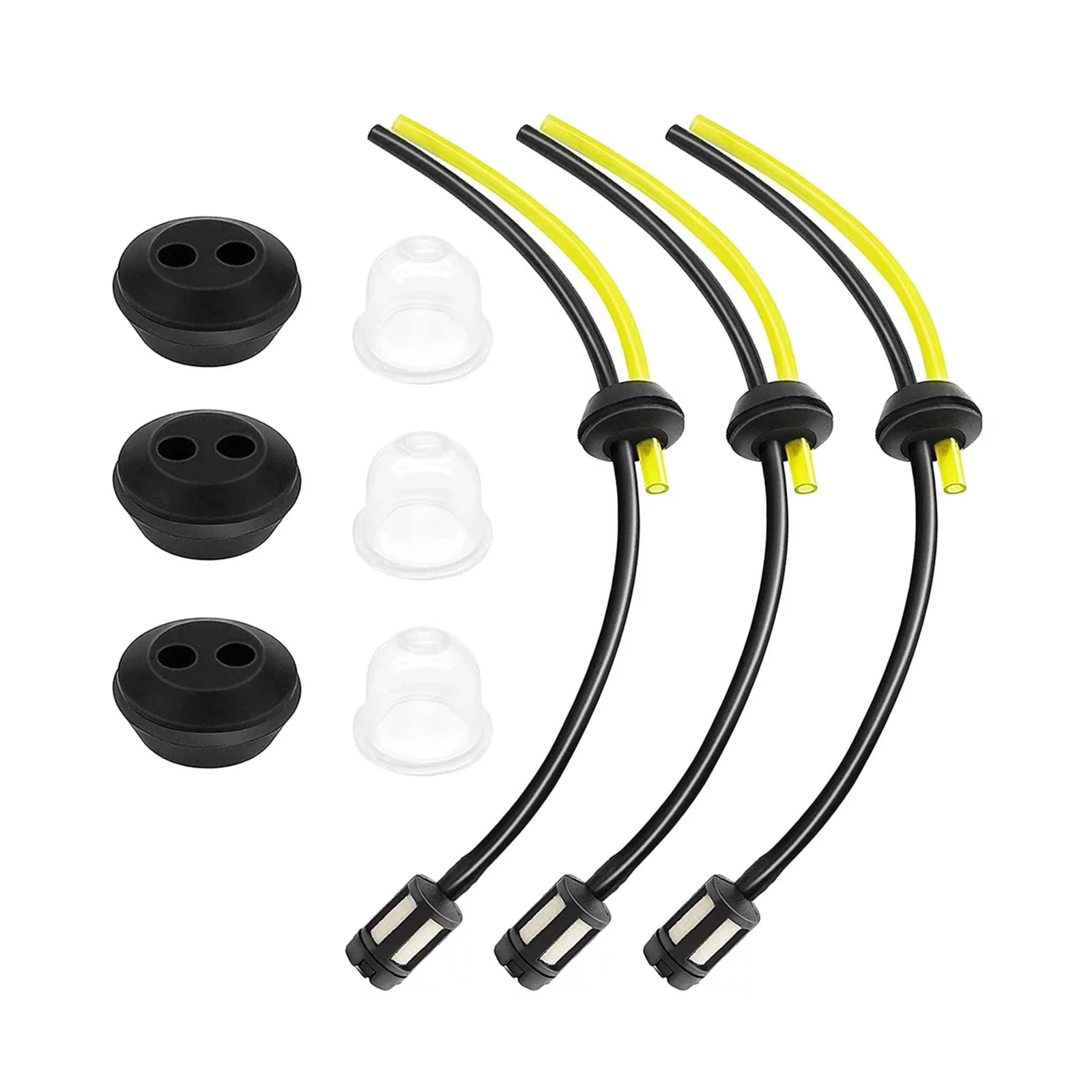 3 Pack Strimmer Fuel Pipe Grass Trimmer Fuel Line Fuel Line Grommet Assembly for