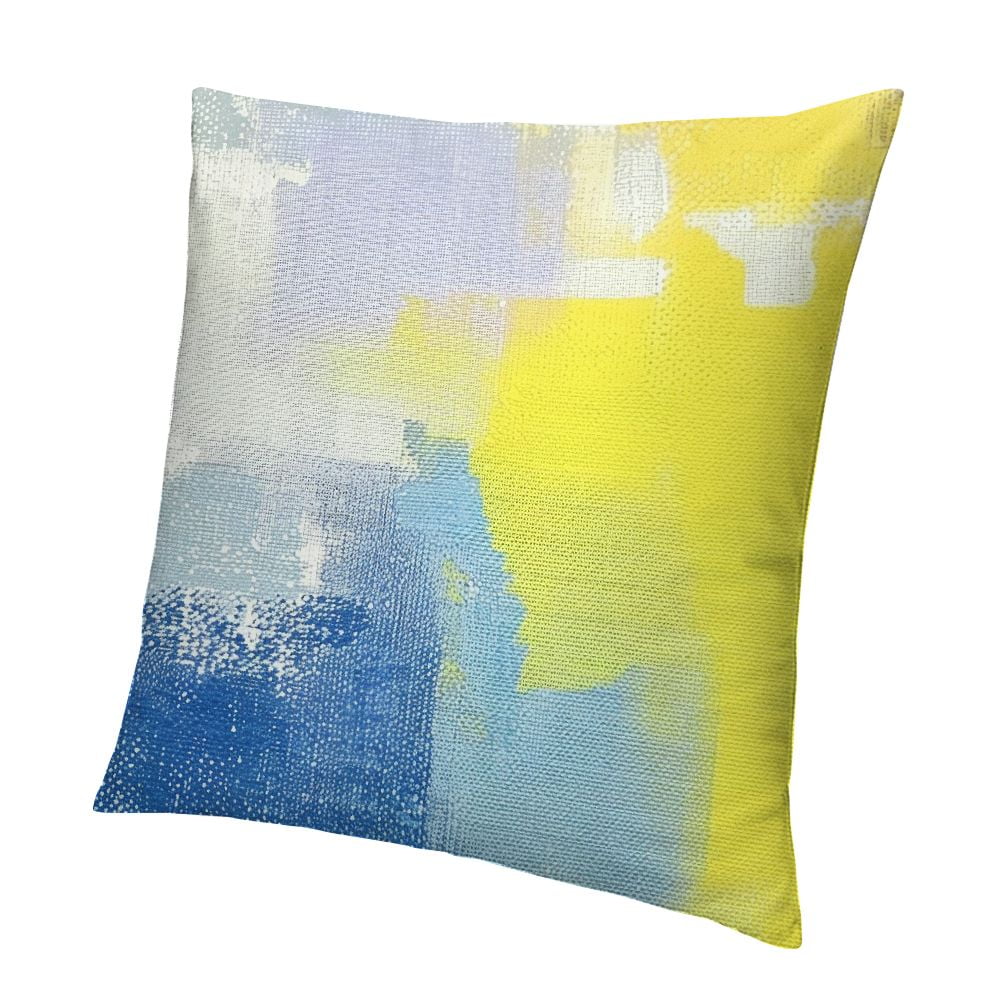 Ollo0ord Gey Yellow Throw Pillow Covers Geometric Decorative Pillow Case Pillowcase for Sofa Couch Bed Chair Car Luxury Cushion Case Super Soft Outdoor Pillows Covers White