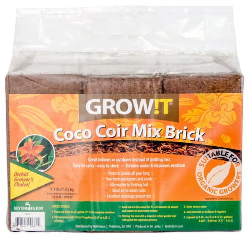 Coco Coir Mix Brick Supports Your Plants All Year Long Retain Water Ma, Each