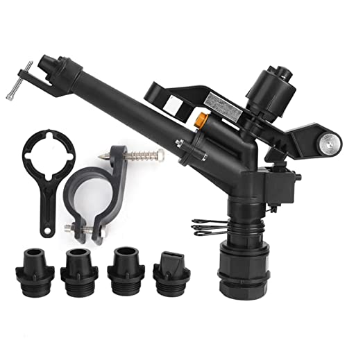 Irrigation Sprinkler, Plastic 1.5in to 1in DN25 Female Thread Adjustable 360 Degree Rotating Rocking Arm Sprinkler Farm Irrigation