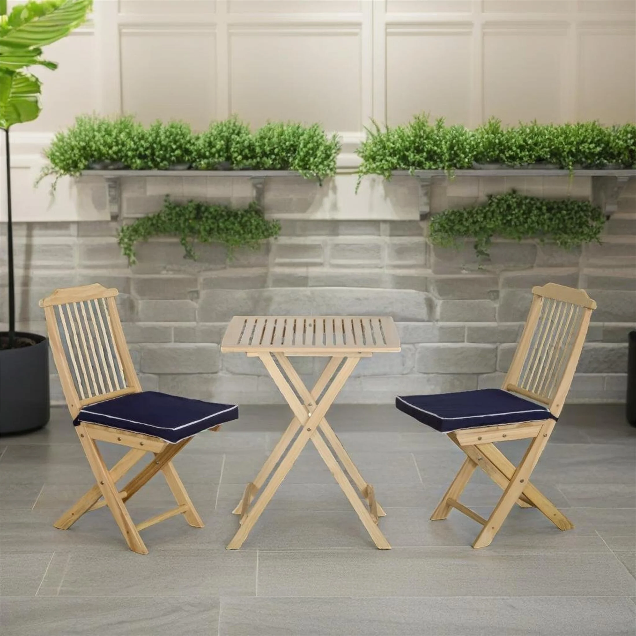 DEVERA 3 Pieces Patio Folding Bistro Set