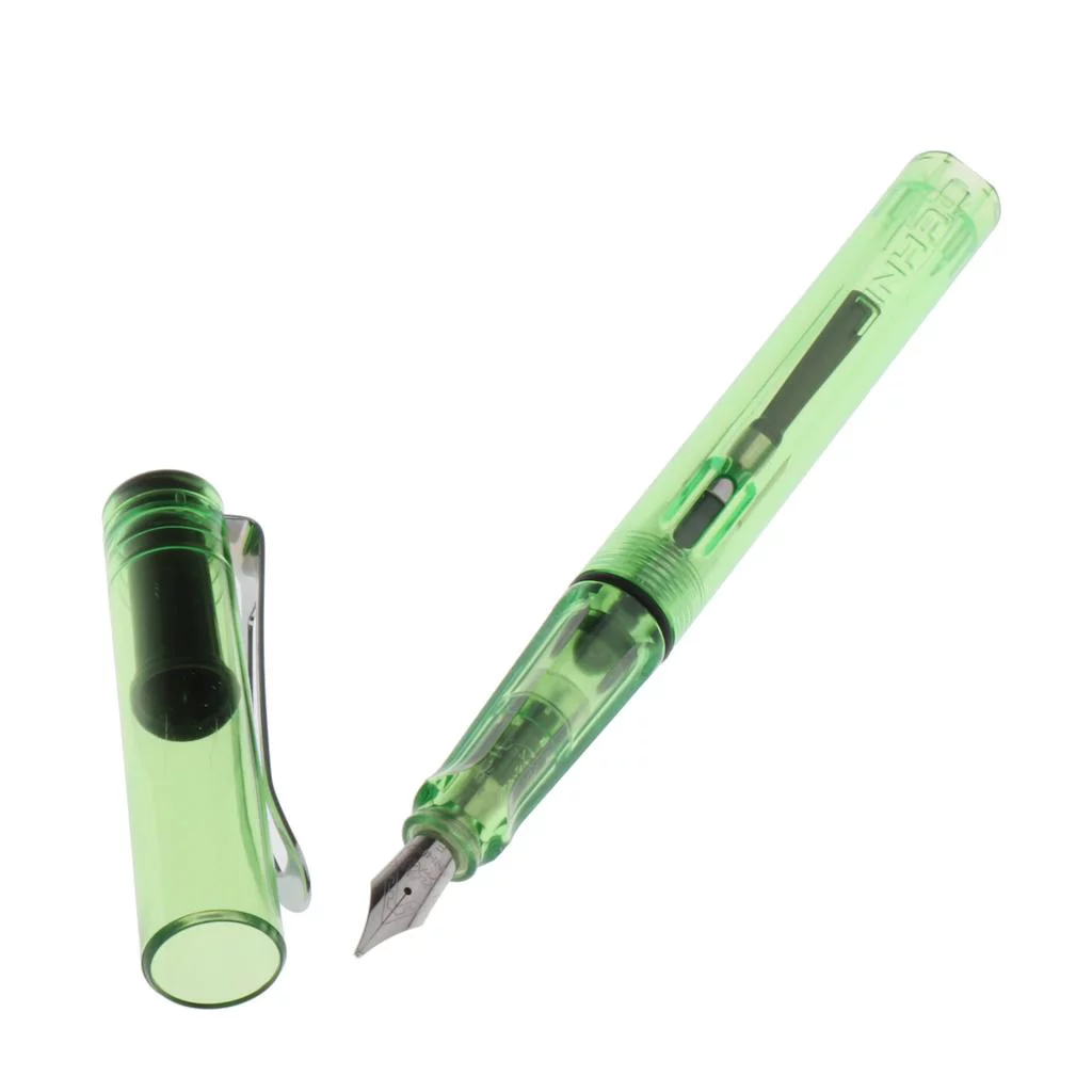 Transparent Clear Acrylic Fountain Pen Smooth Fine Nib 0.5 mm 0.