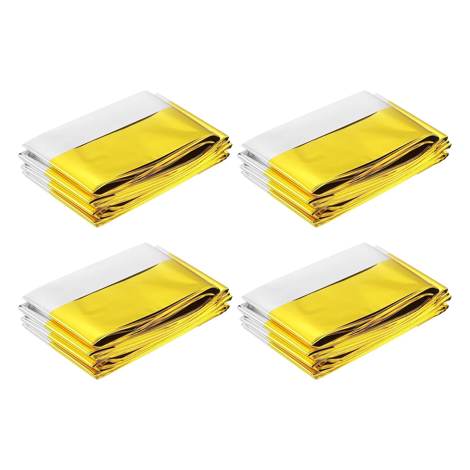 4Pack Highly Reflective PET Film, 82x52-Inch Garden Greenhouse Covering Foil Sheets for First Aid (Gold, Silver)