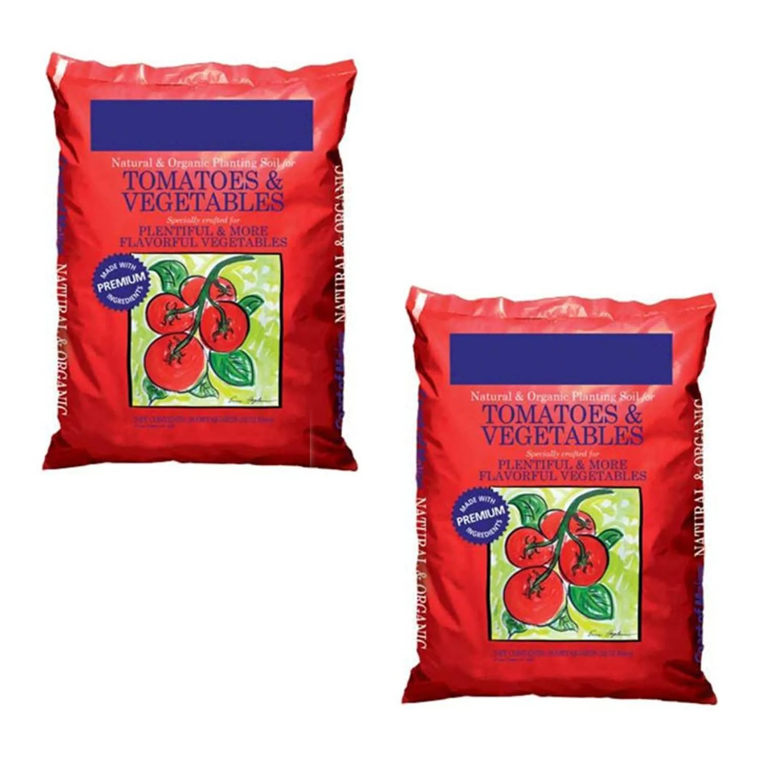 Listed Tomato and Vegetable Plant Potting Soil Compost Blend for Container Gardens and Flower Pots, 20 Quart Bag (2 Pack)