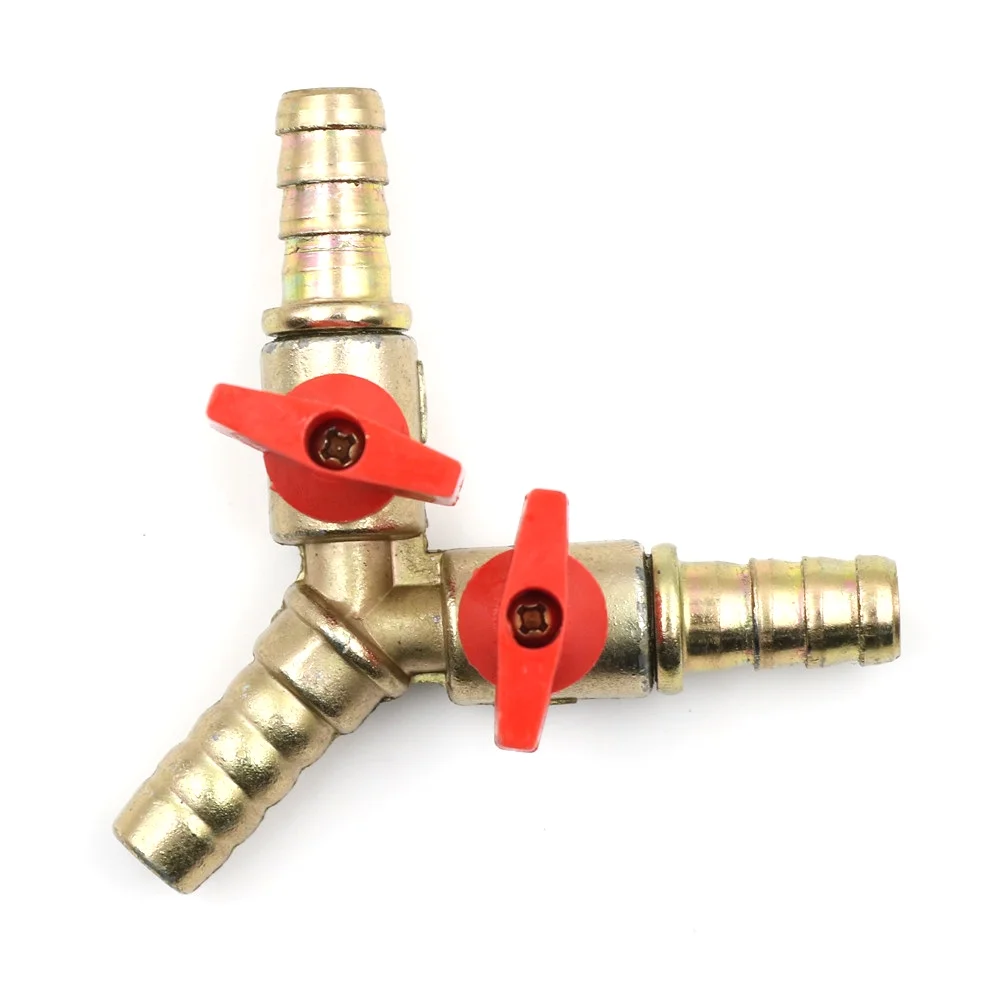 SENRISE Y 3-Way Shut off Ball Valve with 3 Clamps Hose Connector Use in Garden Irrigation 3 Sizes