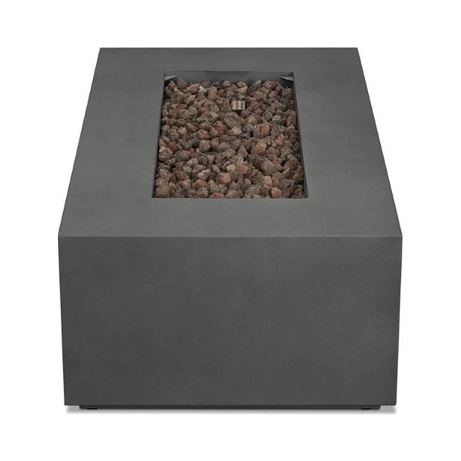 Home Square 2-Piece Set with Small Fire Table and Fire Glass in Slate/Black